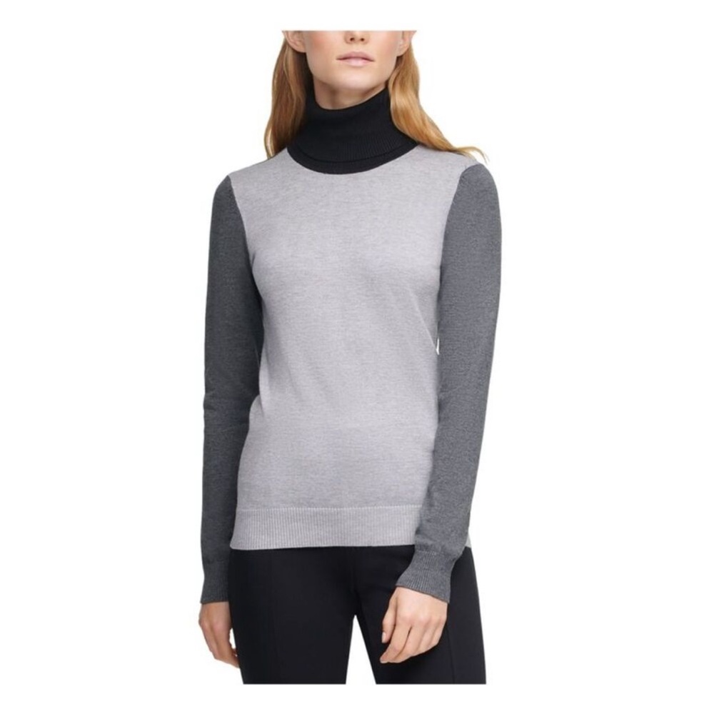 CALVIN KLEIN Women's Pink and Gray Turtle Neck